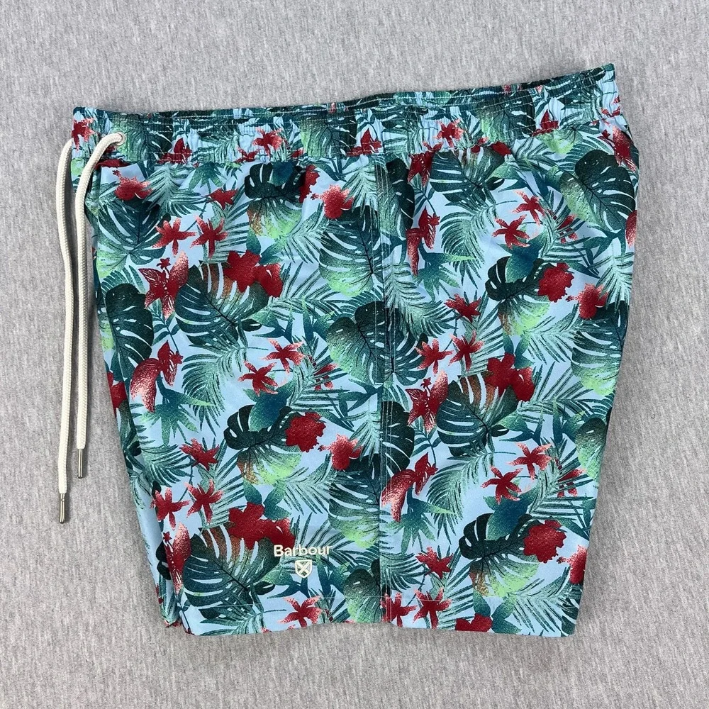 Barbour Swim Trunks Mens XL Blue Floral Tropical Beach 5